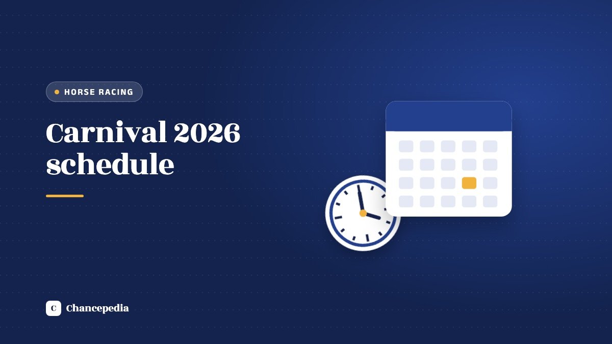 A calendar and a clock on a blue panel with the label Carnival 2026 schedule