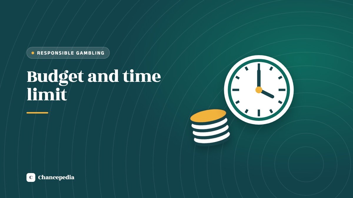A clock and a stack of coins on a dark teal background beside the words Budget and time limit